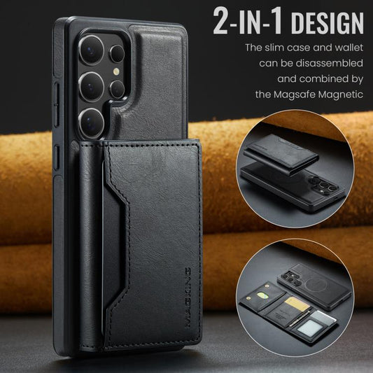 For Samsung Galaxy S25 Ultra 5G MAGKING K2 Series MagSafe RFID Card Bag Detachable Phone Case(Black) - Galaxy S25 Ultra 5G Cases by MAGKING | Online Shopping UK | buy2fix