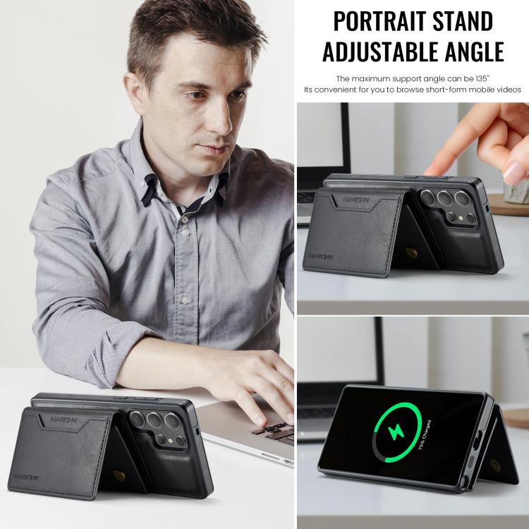 For Samsung Galaxy S25 Ultra 5G MAGKING K2 Series MagSafe RFID Card Bag Detachable Phone Case(Black) - Galaxy S25 Ultra 5G Cases by MAGKING | Online Shopping UK | buy2fix