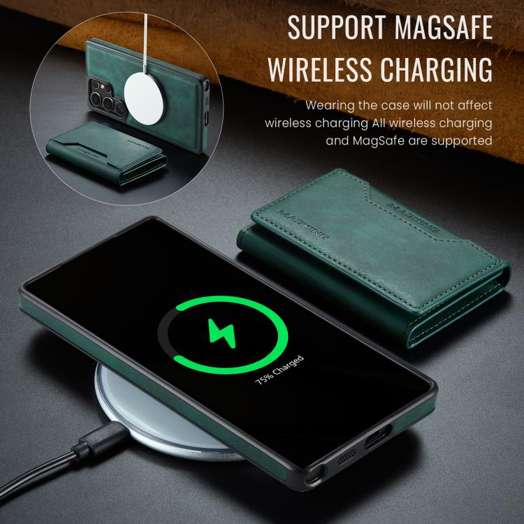 For Samsung Galaxy S25 Ultra 5G MAGKING K2 Series MagSafe RFID Card Bag Detachable Phone Case(Green) - Galaxy S25 Ultra 5G Cases by MAGKING | Online Shopping UK | buy2fix