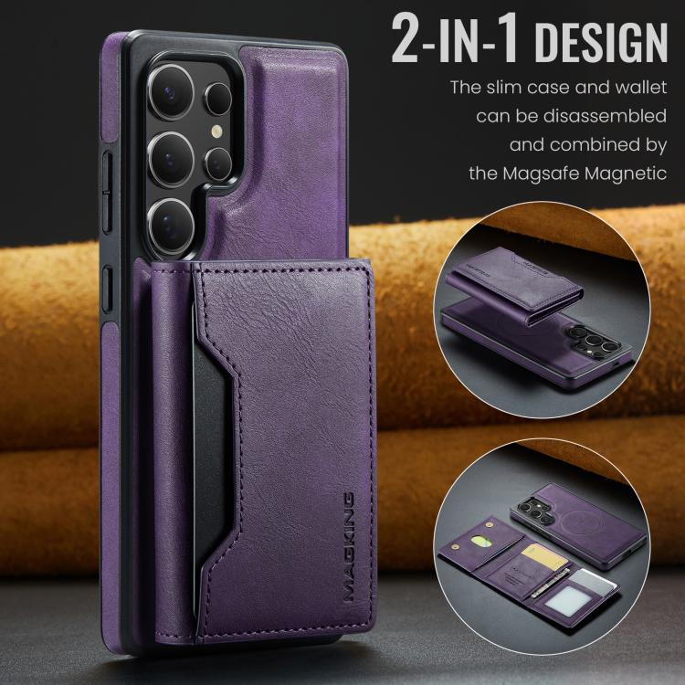 For Samsung Galaxy S25 Ultra 5G MAGKING K2 Series MagSafe RFID Card Bag Detachable Phone Case(Purple) - Galaxy S25 Ultra 5G Cases by MAGKING | Online Shopping UK | buy2fix