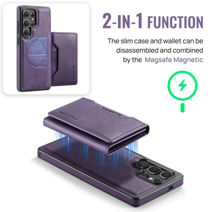 For Samsung Galaxy S25 Ultra 5G MAGKING K2 Series MagSafe RFID Card Bag Detachable Phone Case(Purple) - Galaxy S25 Ultra 5G Cases by MAGKING | Online Shopping UK | buy2fix