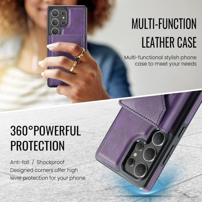 For Samsung Galaxy S25 Ultra 5G MAGKING K2 Series MagSafe RFID Card Bag Detachable Phone Case(Purple) - Galaxy S25 Ultra 5G Cases by MAGKING | Online Shopping UK | buy2fix
