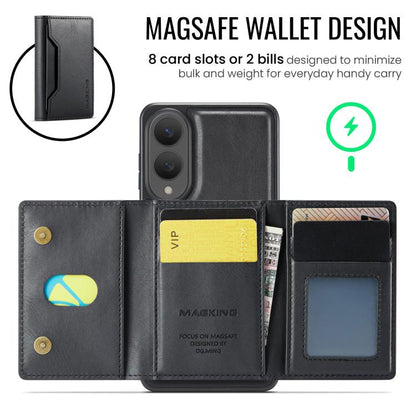 For Samsung Galaxy S25 Edge 5G MAGKING K2 Series MagSafe RFID Card Bag Detachable Phone Case(Black) - Galaxy S25 Edge 5G Cases by MAGKING | Online Shopping UK | buy2fix