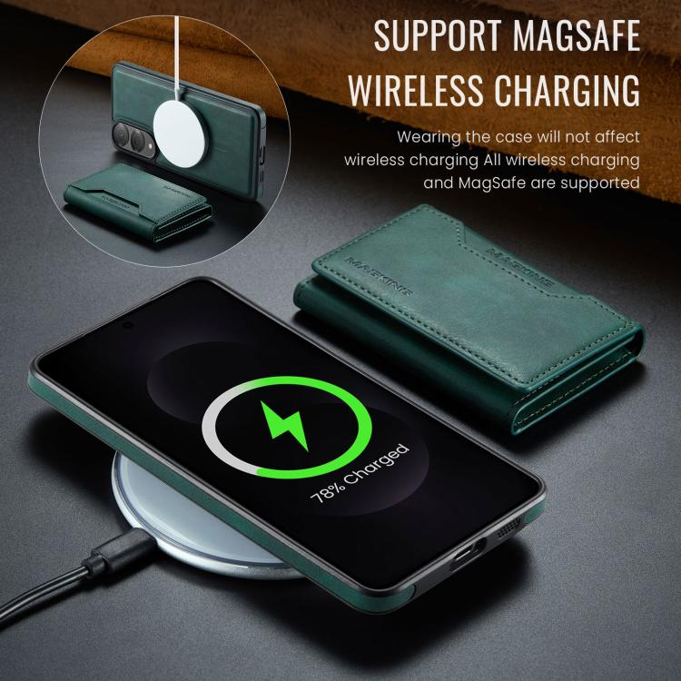 For Samsung Galaxy S25 Edge 5G MAGKING K2 Series MagSafe RFID Card Bag Detachable Phone Case(Green) - Galaxy S25 Edge 5G Cases by MAGKING | Online Shopping UK | buy2fix