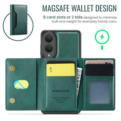 For Samsung Galaxy S25 Edge 5G MAGKING K2 Series MagSafe RFID Card Bag Detachable Phone Case(Green) - Galaxy S25 Edge 5G Cases by MAGKING | Online Shopping UK | buy2fix