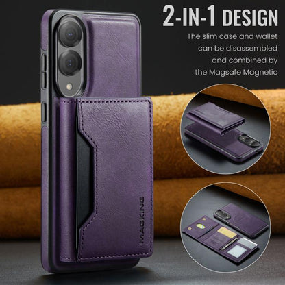 For Samsung Galaxy S25 Edge 5G MAGKING K2 Series MagSafe RFID Card Bag Detachable Phone Case(Purple) - Galaxy S25 Edge 5G Cases by MAGKING | Online Shopping UK | buy2fix