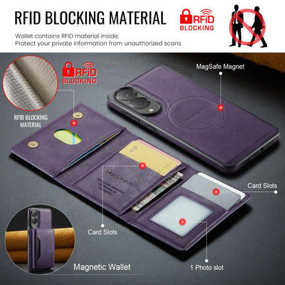 For Samsung Galaxy S25 Edge 5G MAGKING K2 Series MagSafe RFID Card Bag Detachable Phone Case(Purple) - Galaxy S25 Edge 5G Cases by MAGKING | Online Shopping UK | buy2fix