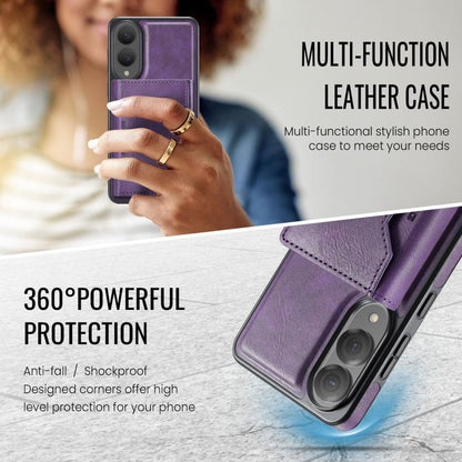 For Samsung Galaxy S25 Edge 5G MAGKING K2 Series MagSafe RFID Card Bag Detachable Phone Case(Purple) - Galaxy S25 Edge 5G Cases by MAGKING | Online Shopping UK | buy2fix
