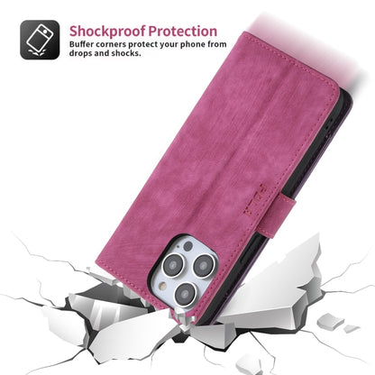 For iPhone 15 Pro POLA Dual-color Zipper Wallet RFID Leather Phone Case(Purple Pink) - iPhone 15 Pro Cases by POLA | Online Shopping UK | buy2fix