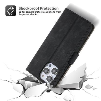 For iPhone 13 Pro POLA Dual-color Zipper Wallet RFID Leather Phone Case(Grey Black) - iPhone 13 Pro Cases by POLA | Online Shopping UK | buy2fix