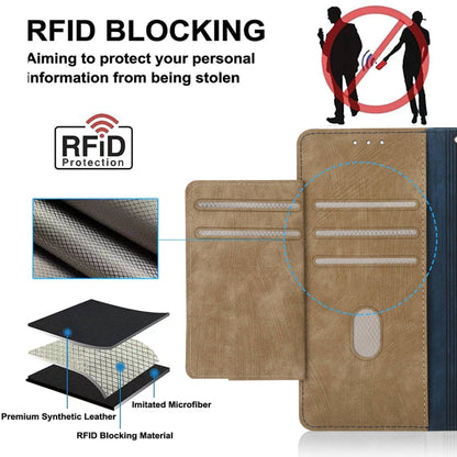 For iPhone 11 POLA Dual-color Zipper Wallet RFID Leather Phone Case(Yellow Blue) - iPhone 11 Cases by POLA | Online Shopping UK | buy2fix