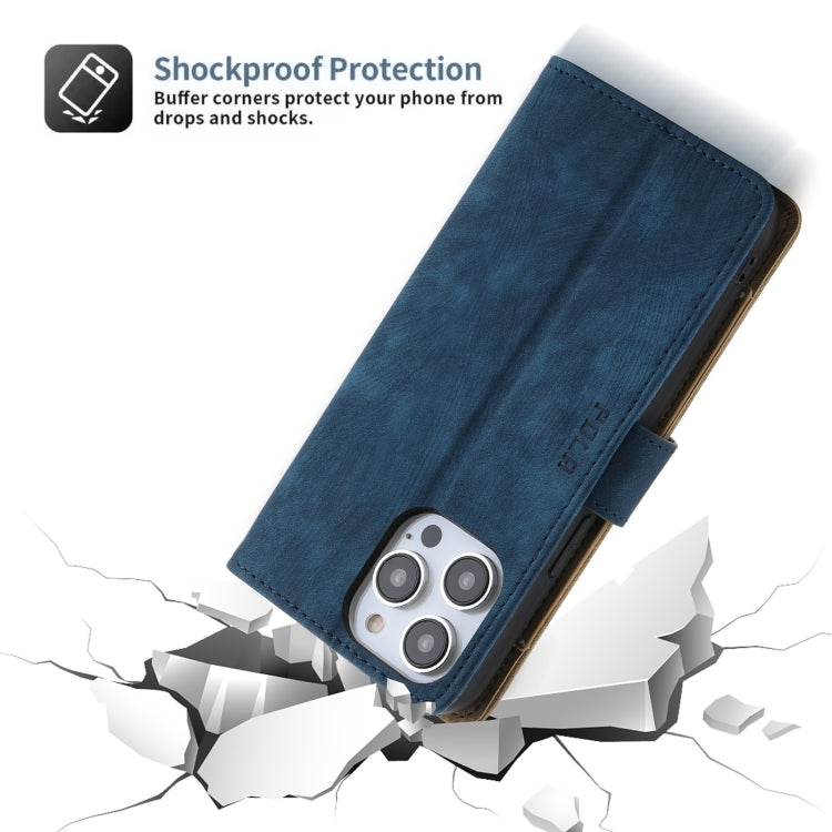 For iPhone 11 Pro POLA Dual-color Zipper Wallet RFID Leather Phone Case(Yellow Blue) - iPhone 11 Pro Cases by POLA | Online Shopping UK | buy2fix