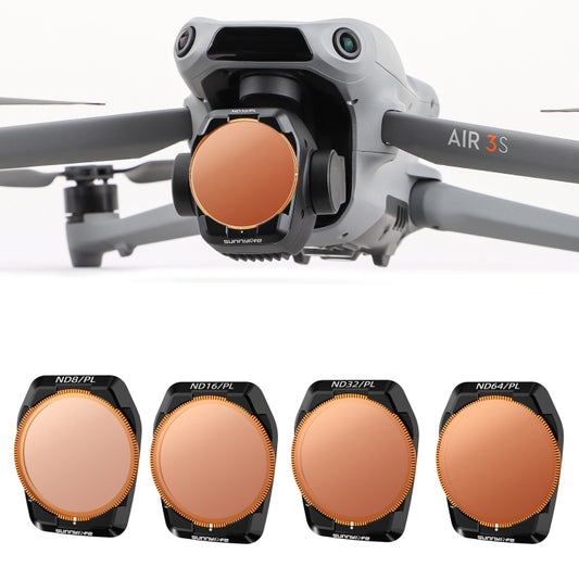 For DJI Air 3S Sunnylife Camera Lens Filter, Filter:4 in 1 ND8-64PL by Sunnylife