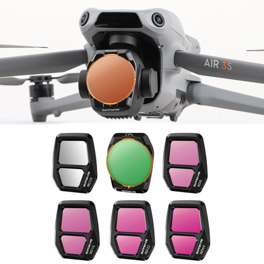 For DJI Air 3S Sunnylife Camera Lens Filter, Filter:6 in 1 UV CPL ND8-64 by Sunnylife