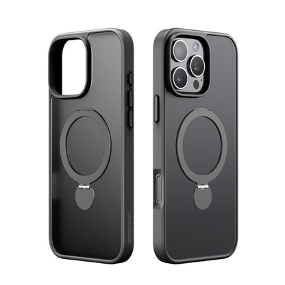 For iPhone 16 Pro Max DUX DUCIS Yind Series MagSafe TPU Hybrid PC Phone Case with Stand(Black) by DUX DUCIS