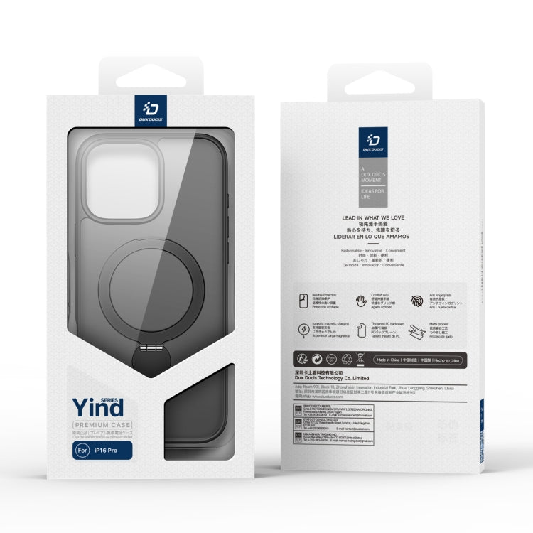 For iPhone 16 Pro Max DUX DUCIS Yind Series MagSafe TPU Hybrid PC Phone Case with Stand(Black) by DUX DUCIS