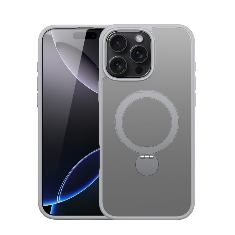 For iPhone 16 Pro Max DUX DUCIS Yind Series MagSafe TPU Hybrid PC Phone Case with Stand(Grey) by DUX DUCIS