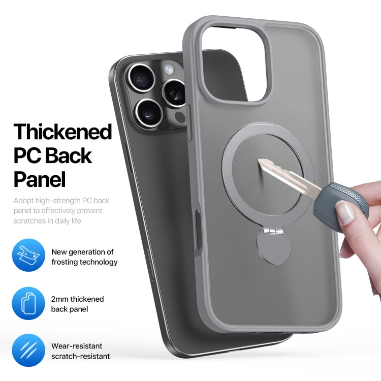 For iPhone 16 Pro Max DUX DUCIS Yind Series MagSafe TPU Hybrid PC Phone Case with Stand(Grey) by DUX DUCIS