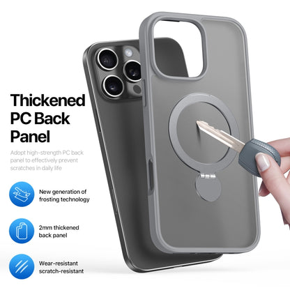 For iPhone 16 Pro Max DUX DUCIS Yind Series MagSafe TPU Hybrid PC Phone Case with Stand(Grey) by DUX DUCIS