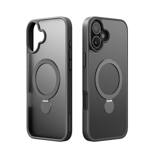 For iPhone 16 Plus DUX DUCIS Yind Series MagSafe TPU Hybrid PC Phone Case with Stand(Black) by DUX DUCIS