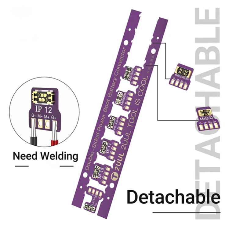 2UUL BT02 Detachable Double Sided Power Boot Battery Connector for iPhone 8 to 15 Pro Max / Android - Test Tools by 2UUL | Online Shopping UK | buy2fix