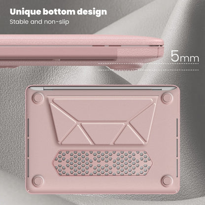 For MacBook Pro 13.3 inch M1 A2338 Business Magnetic Holder PC + PU Laptop Protective Case(Pink) - MacBook Pro Cases by buy2fix | Online Shopping UK | buy2fix