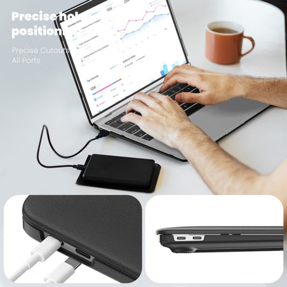 For MacBook Air 13.3 inch A2337 Business Magnetic Holder PC + PU Laptop Protective Case(Black) - MacBook Air Cases by buy2fix | Online Shopping UK | buy2fix