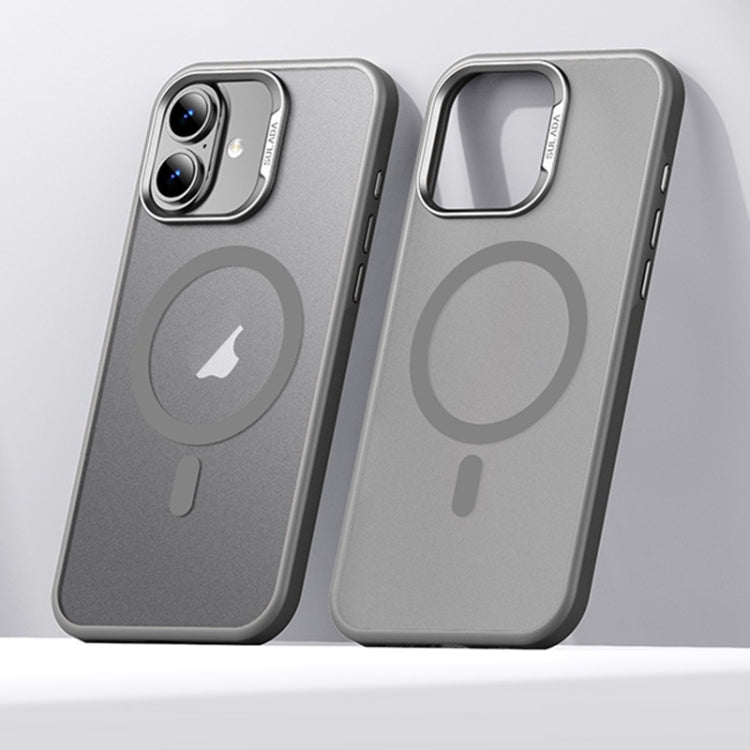 For iPhone 16 Plus SULADA Light Sand MagSafe Magnetic PC Hybrid TPU Phone Case(Grey) by SULADA