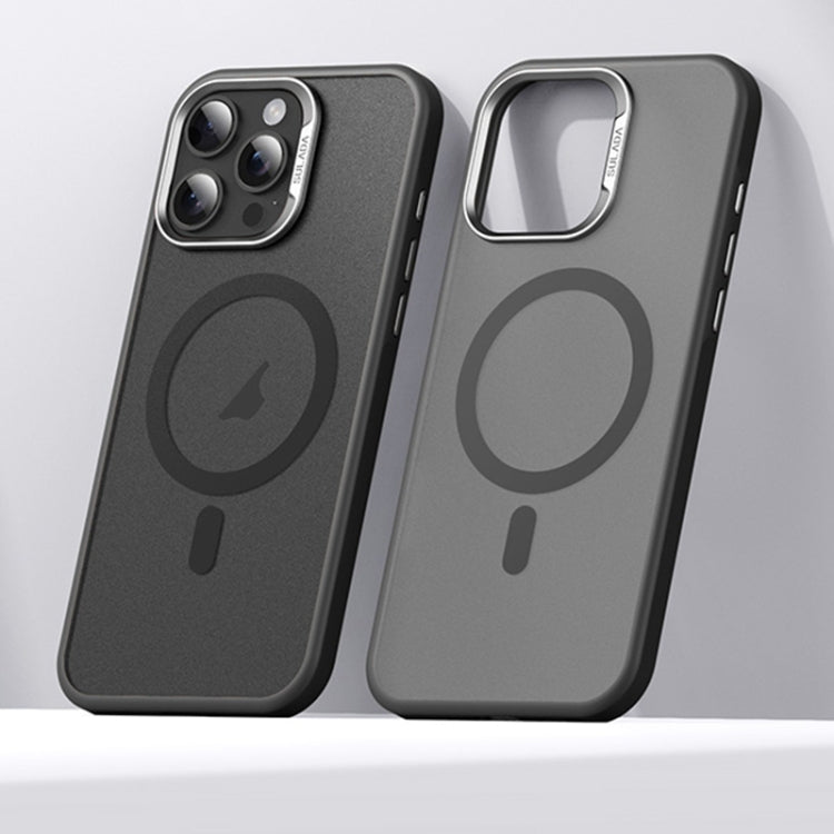 For iPhone 15 Pro Max SULADA Light Sand MagSafe Magnetic PC Hybrid TPU Phone Case(Black) - iPhone 15 Pro Max Cases by SULADA | Online Shopping UK | buy2fix