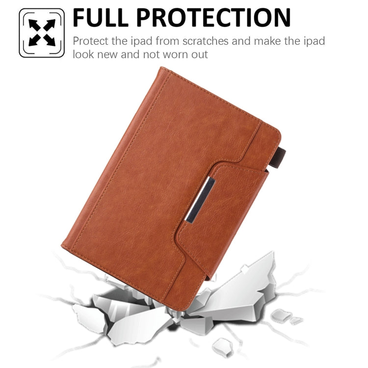 For iPad mini 6 / mini 2024 Hardware Buckle Smart Leather Tablet Case(Brown) - iPad mini 2024 Cases by buy2fix | Online Shopping UK | buy2fix