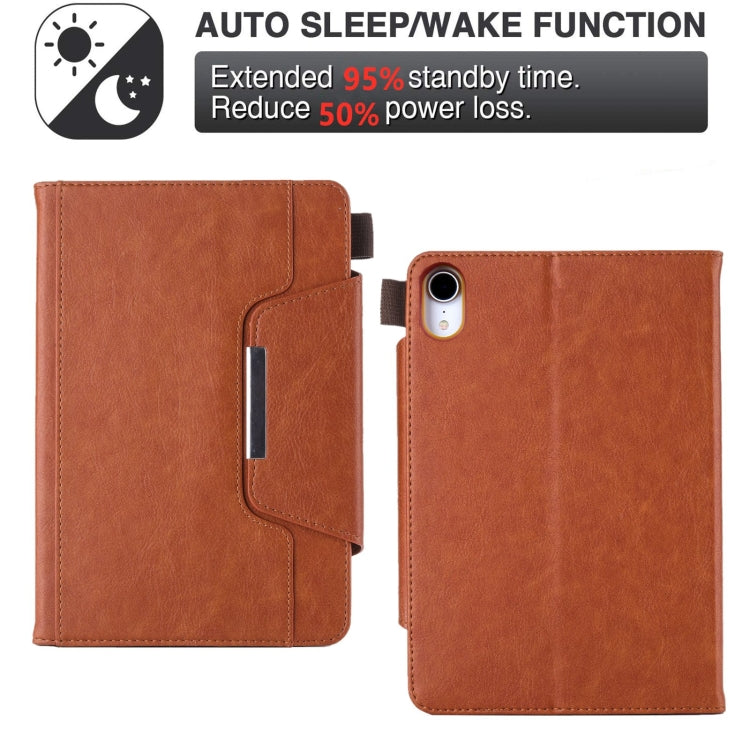 For iPad mini 6 / mini 2024 Hardware Buckle Smart Leather Tablet Case(Brown) - iPad mini 2024 Cases by buy2fix | Online Shopping UK | buy2fix