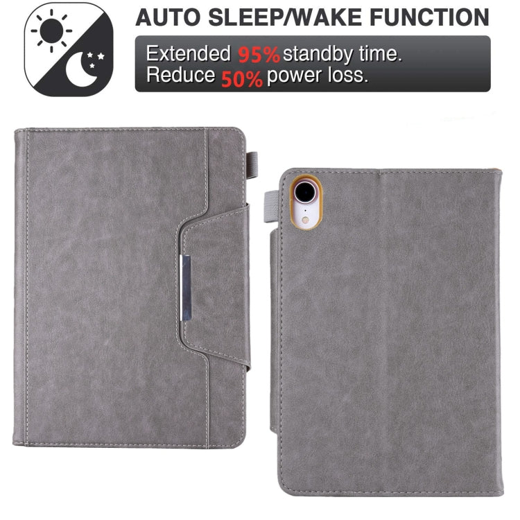 For iPad mini 6 / mini 2024 Hardware Buckle Smart Leather Tablet Case(Grey) - iPad mini 2024 Cases by buy2fix | Online Shopping UK | buy2fix