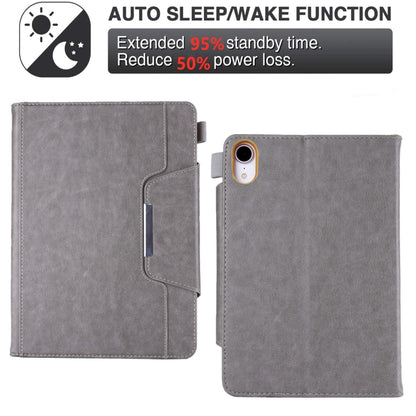 For iPad mini 6 / mini 2024 Hardware Buckle Smart Leather Tablet Case(Grey) - iPad mini 2024 Cases by buy2fix | Online Shopping UK | buy2fix