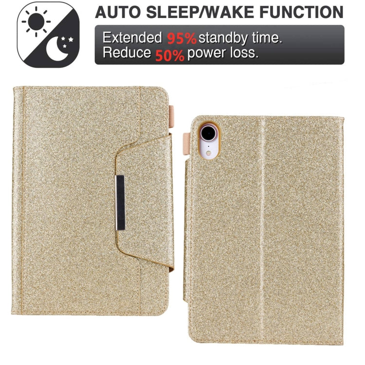 For iPad mini 6 / mini 2024 Hardware Buckle Smart Leather Tablet Case(Glitter Gold) - iPad mini 2024 Cases by buy2fix | Online Shopping UK | buy2fix