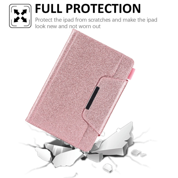For iPad mini 6 / mini 2024 Hardware Buckle Smart Leather Tablet Case(Glitter Rose Gold) - iPad mini 2024 Cases by buy2fix | Online Shopping UK | buy2fix