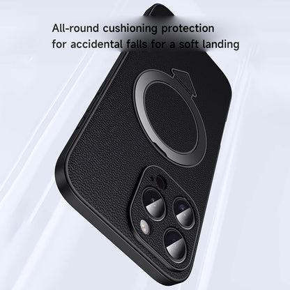 For iPhone 15 Pro SULADA Top Grain Leather MagSafe Magnetic Holder Phone Case(Black) - iPhone 15 Pro Cases by SULADA | Online Shopping UK | buy2fix