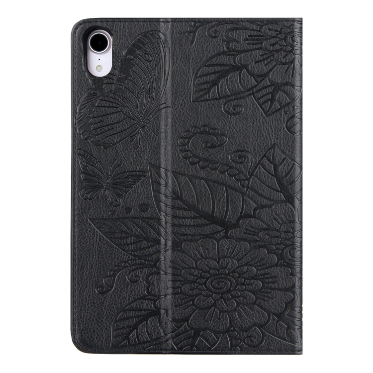 For iPad mini 6 / mini 2024 Butterfly Love Flower Embossed Leather Smart Tablet Case(Black) - iPad mini 2024 Cases by buy2fix | Online Shopping UK | buy2fix