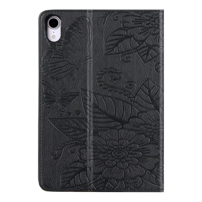 For iPad mini 6 / mini 2024 Butterfly Love Flower Embossed Leather Smart Tablet Case(Black) - iPad mini 2024 Cases by buy2fix | Online Shopping UK | buy2fix