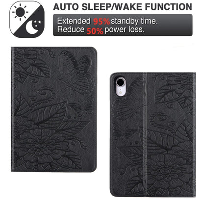 For iPad mini 6 / mini 2024 Butterfly Love Flower Embossed Leather Smart Tablet Case(Black) - iPad mini 2024 Cases by buy2fix | Online Shopping UK | buy2fix