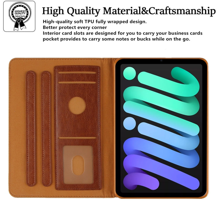 For iPad mini 6 / mini 2024 Butterfly Love Flower Embossed Leather Smart Tablet Case(Brown) - iPad mini 2024 Cases by buy2fix | Online Shopping UK | buy2fix