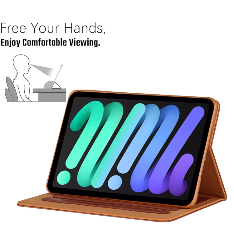 For iPad mini 6 / mini 2024 Butterfly Love Flower Embossed Leather Smart Tablet Case(Brown) - iPad mini 2024 Cases by buy2fix | Online Shopping UK | buy2fix