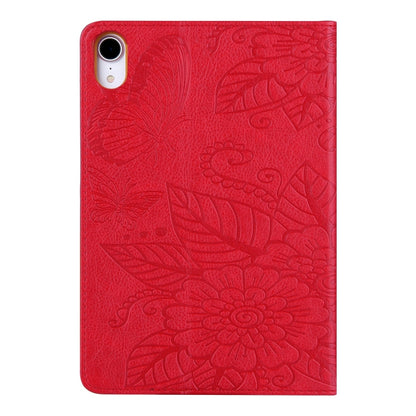 For iPad mini 6 / mini 2024 Butterfly Love Flower Embossed Leather Smart Tablet Case(Red) - iPad mini 2024 Cases by buy2fix | Online Shopping UK | buy2fix