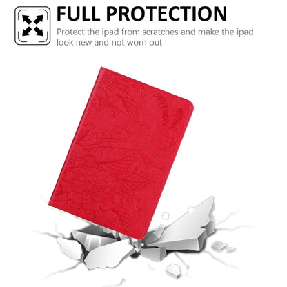 For iPad mini 6 / mini 2024 Butterfly Love Flower Embossed Leather Smart Tablet Case(Red) - iPad mini 2024 Cases by buy2fix | Online Shopping UK | buy2fix