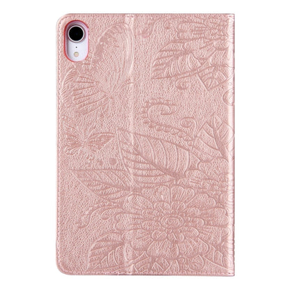For iPad mini 6 / mini 2024 Butterfly Love Flower Embossed Leather Smart Tablet Case(Rose Gold) - iPad mini 2024 Cases by buy2fix | Online Shopping UK | buy2fix