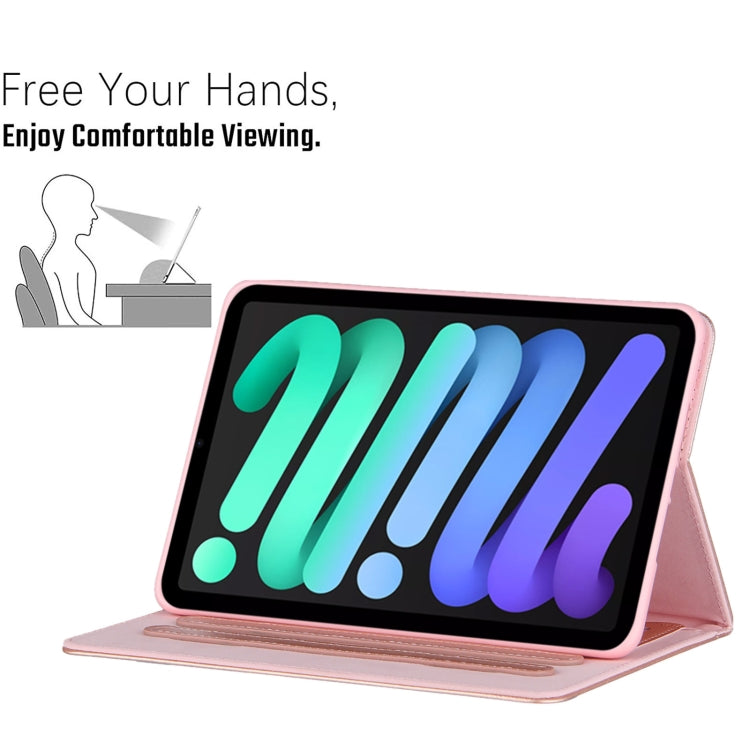 For iPad mini 6 / mini 2024 Butterfly Love Flower Embossed Leather Smart Tablet Case(Rose Gold) - iPad mini 2024 Cases by buy2fix | Online Shopping UK | buy2fix