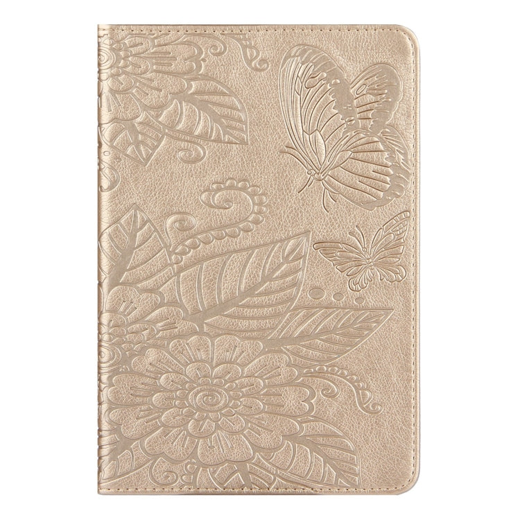 For iPad mini 6 / mini 2024 Butterfly Love Flower Embossed Leather Smart Tablet Case(Gold) - iPad mini 2024 Cases by buy2fix | Online Shopping UK | buy2fix