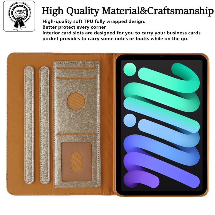 For iPad mini 6 / mini 2024 Butterfly Love Flower Embossed Leather Smart Tablet Case(Gold) - iPad mini 2024 Cases by buy2fix | Online Shopping UK | buy2fix