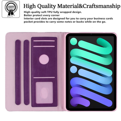For iPad mini 6 / mini 2024 Butterfly Love Flower Embossed Leather Smart Tablet Case(Purple) - iPad mini 2024 Cases by buy2fix | Online Shopping UK | buy2fix