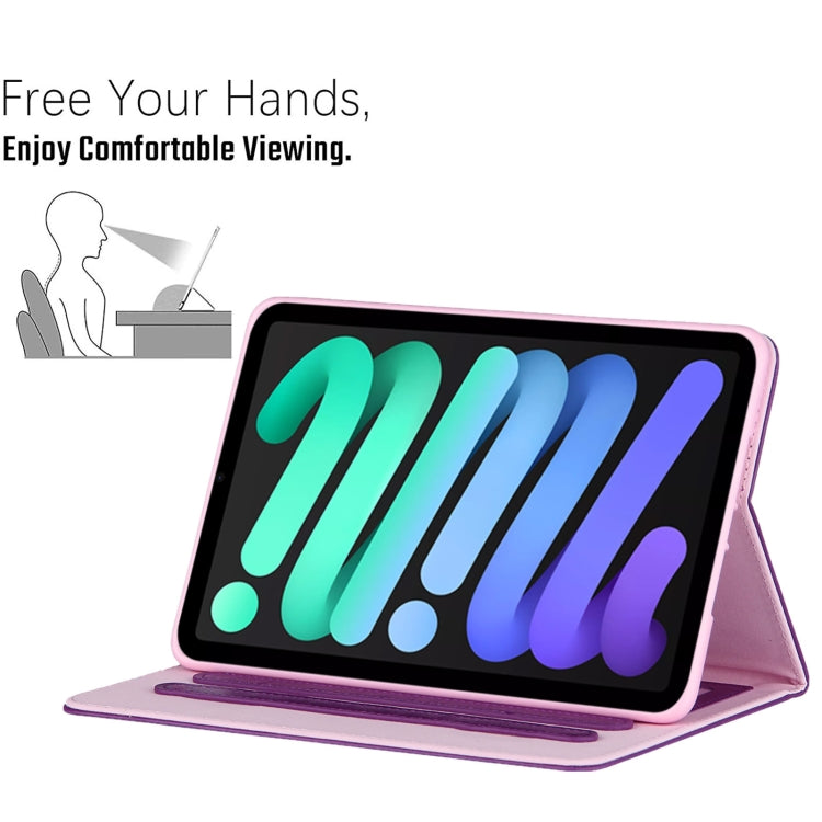 For iPad mini 6 / mini 2024 Butterfly Love Flower Embossed Leather Smart Tablet Case(Purple) - iPad mini 2024 Cases by buy2fix | Online Shopping UK | buy2fix