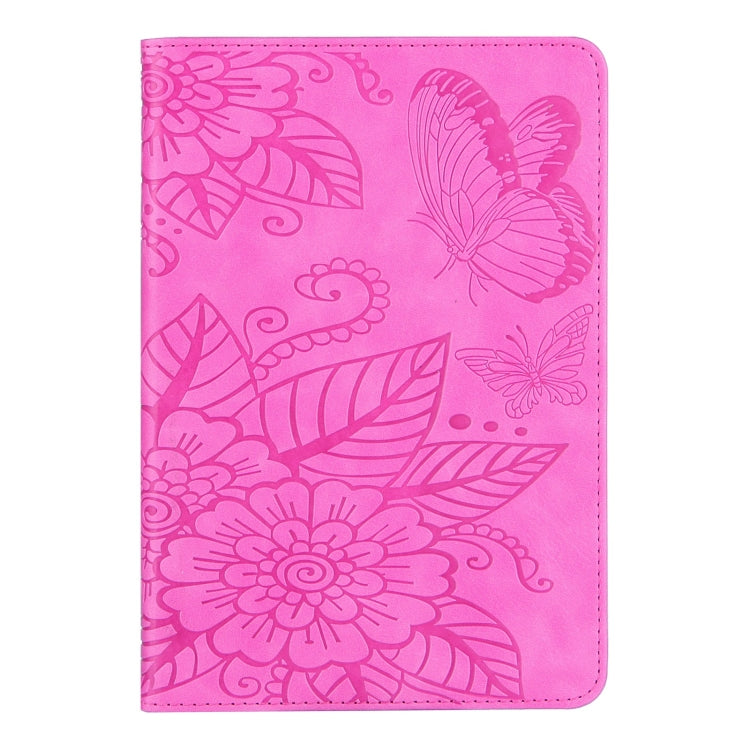 For iPad mini 6 / mini 2024 Butterfly Love Flower Embossed Leather Smart Tablet Case(Rose Red) - iPad mini 2024 Cases by buy2fix | Online Shopping UK | buy2fix